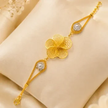 Gold Floral Bracelet for Women